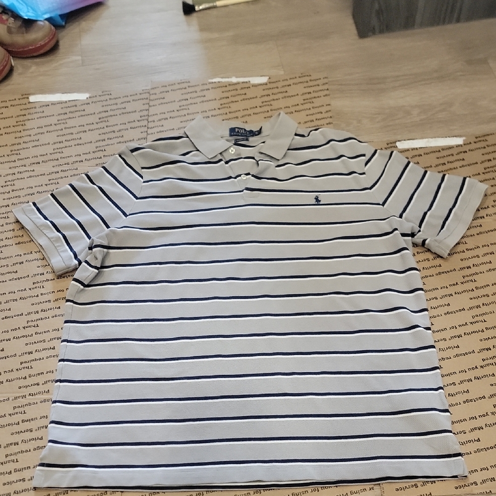 Polo by Ralph Lauren Striped Shirt in Gray and Navy